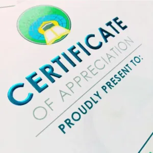 Spot UV Certificates