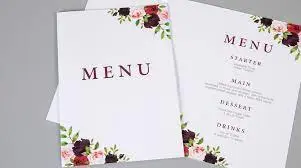 Wedding Folded Menus